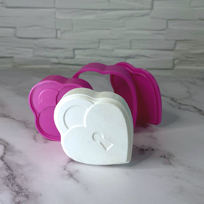 Heart padlock Bath Bomb Mold