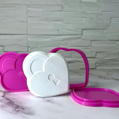 Heart padlock Bath Bomb Mold